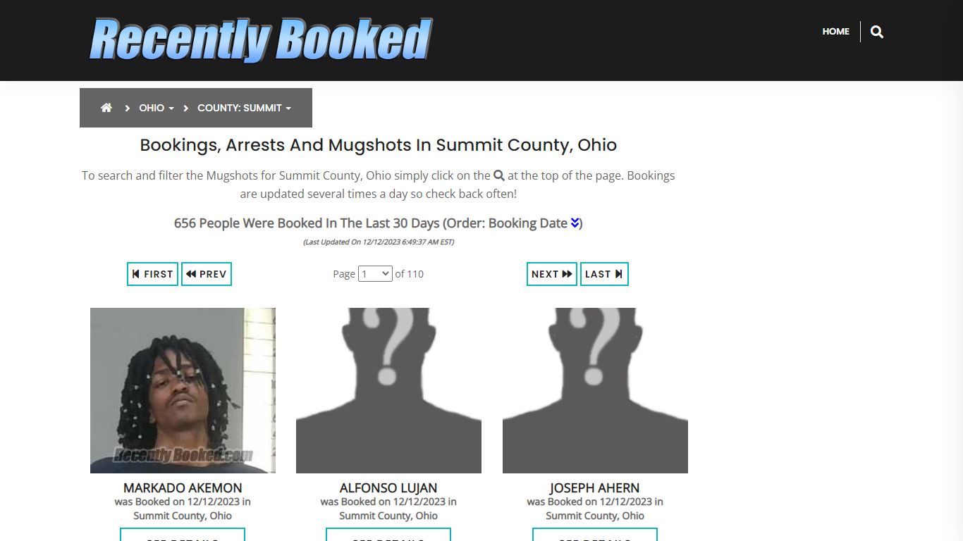 Recent bookings, Arrests, Mugshots in Summit County, Ohio - Recently Booked